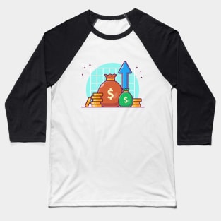 Stack and sack of money cartoon Baseball T-Shirt